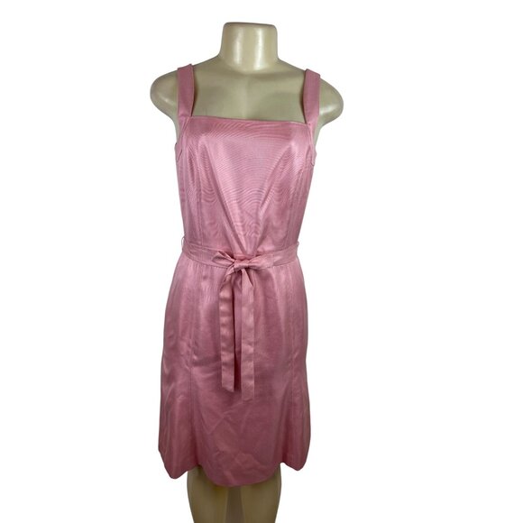 Ann Taylor Pink Sleeveless Belted Sheath Dress Size 4 - Picture 1 of 8